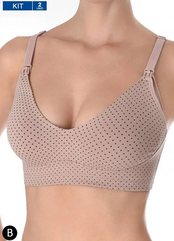 Love Secret - Kit/2 Sutiã Love Secret Amamentação 42102 Taça B 470-Chocolate-C--Poá-Preto 3