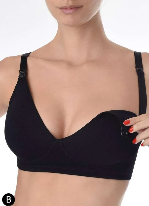 Love Secret - Kit/2 Sutiã Love Secret Amamentação 42102 Taça B 477-Preto-C/-Poá-Rosa-Blush