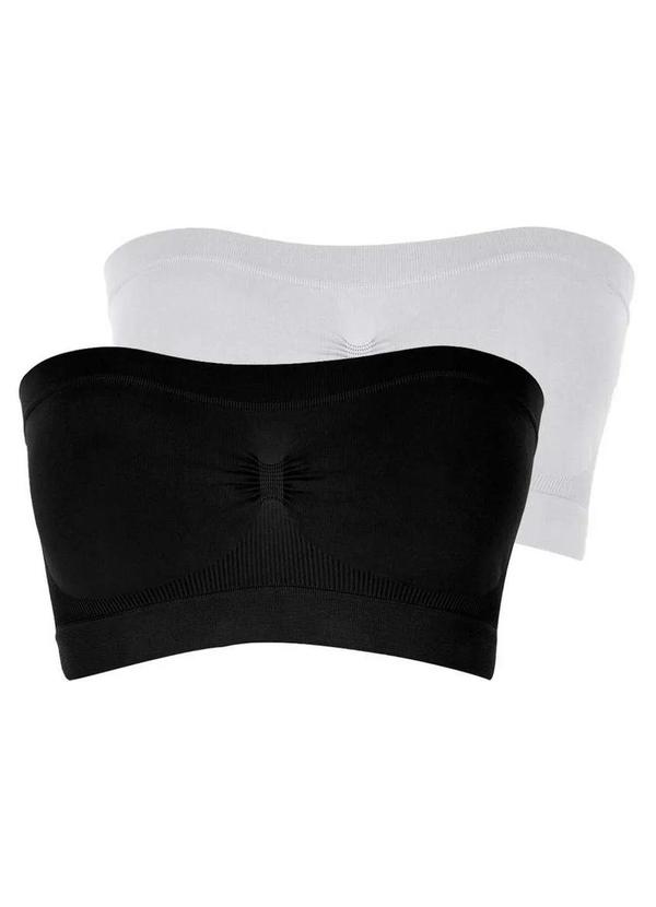 Lupo - Kit com 2 Faixas sem Aro e sem Bojo Loba 44000-001 Preto-Branco