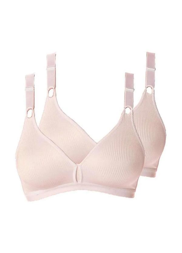 Demillus - Kit com 2 Sutiãs sem Aro e sem Bojo Demillus 61196/61096 Taça B Bege-Rosado
