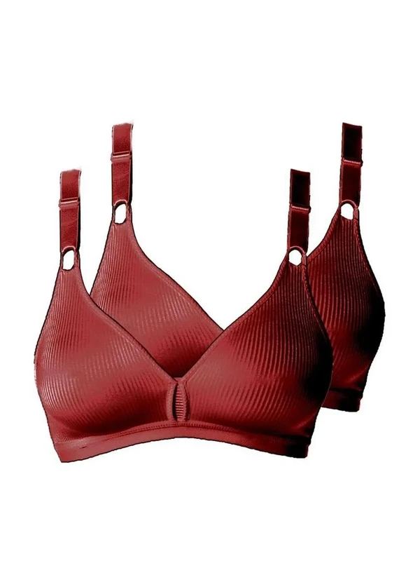 Demillus - Kit com 2 Sutiãs sem Aro e sem Bojo Demillus 61196/61096 Taça B Vinho-Barolo