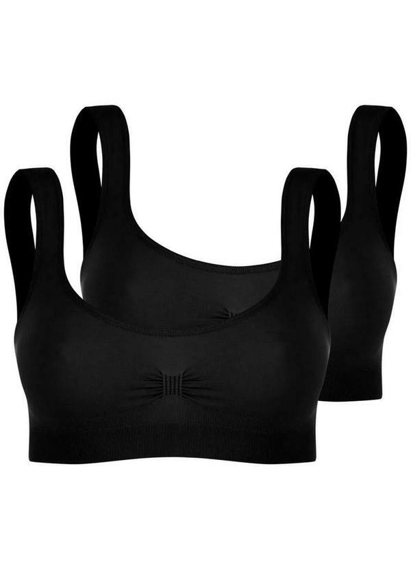 Trifil - Kit com 2 Tops sem Aro e sem Bojo Trifil 0901 Preto