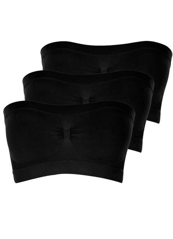 Lupo - Kit com 3 Faixas sem Aro e sem Bojo Loba 44000-001 Preto