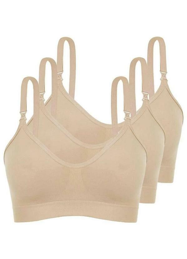 Lupo - Kit com 3 Sutiã sem Aro e sem Bojo Loba 41028-001 Taça B Natural