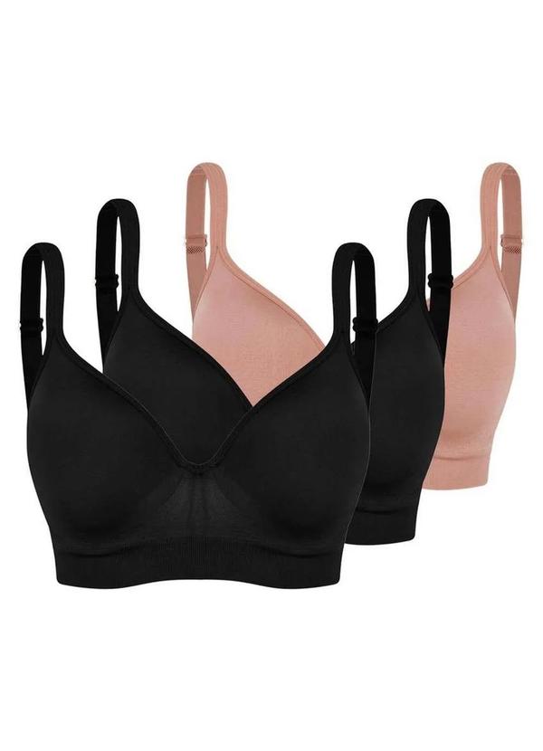 Trifil - Kit com 3 Sutiãs com Aro e Bojo Trifil 0975 Taça C Preto-Macadâmia