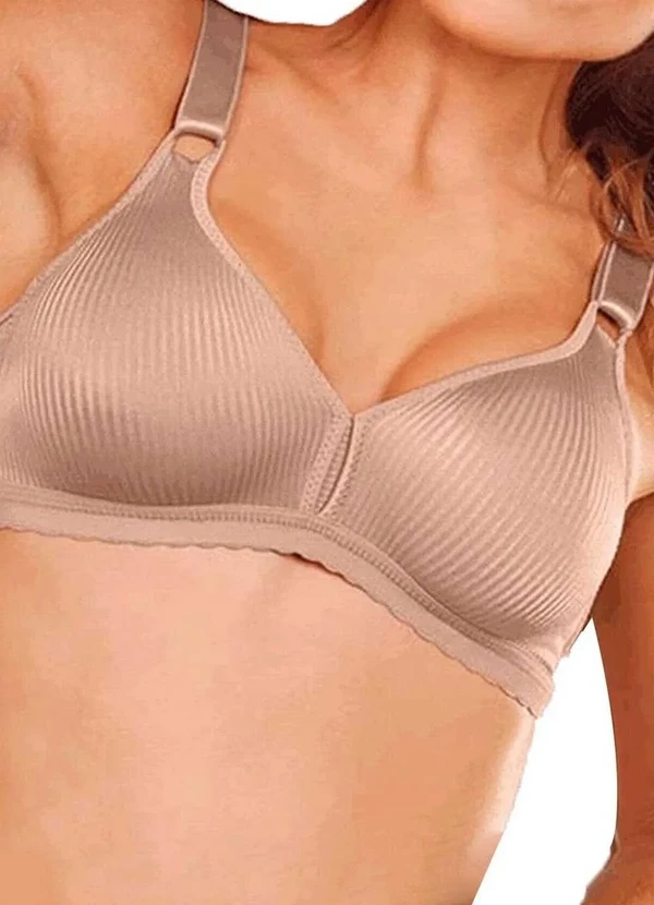 Demillus - Kit com 3 Sutiãs sem Aro e sem Bojo Demillus 61196/61096 Taça B Bege-Rosado 2