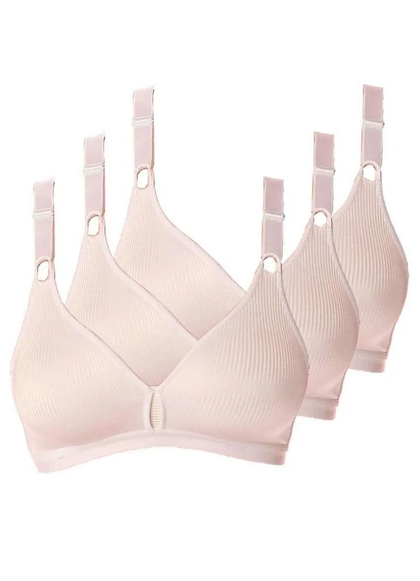 Demillus - Kit com 3 Sutiãs sem Aro e sem Bojo Demillus 61196/61096 Taça B Branco