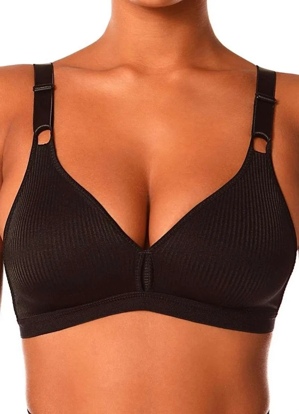 Demillus - Kit com 3 Sutiãs sem Aro e sem Bojo Demillus 61196/61096 Taça B Preto 2