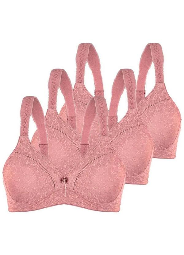 Duloren - Kit com 3 Sutiãs sem Aro e sem Bojo Duloren 111248 Taça B Argile-Rosé