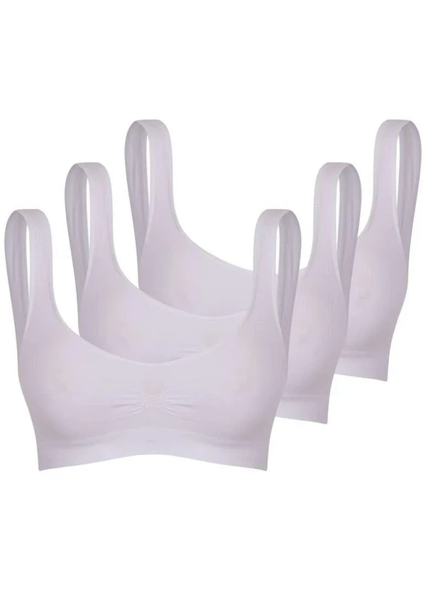 Trifil - Kit com 3 Tops sem Aro e sem Bojo Trifil 0901 Branco