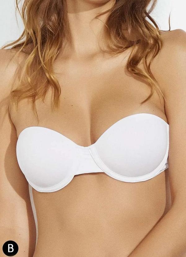 Bonjour - Sutiã Bustiê com Aro e Bojo Bonjour B 2087 Taça B Brc-Branco