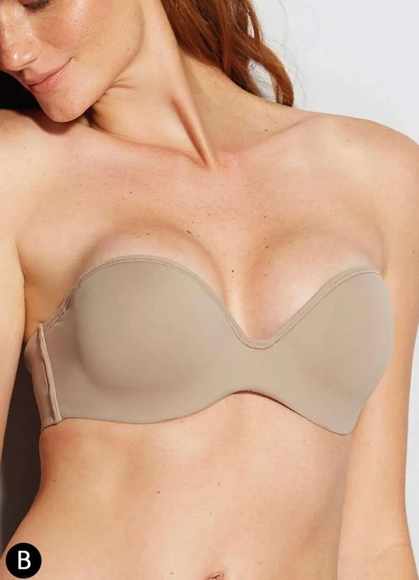 Hope - Sutiã Bustiê com Aro e Bojo Hope 2081 Taça B Cm-Camurca