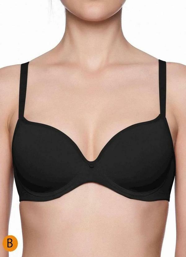 Liz - Sutiã com Aro e Bojo Liz 51381 Taça B 71-Preto