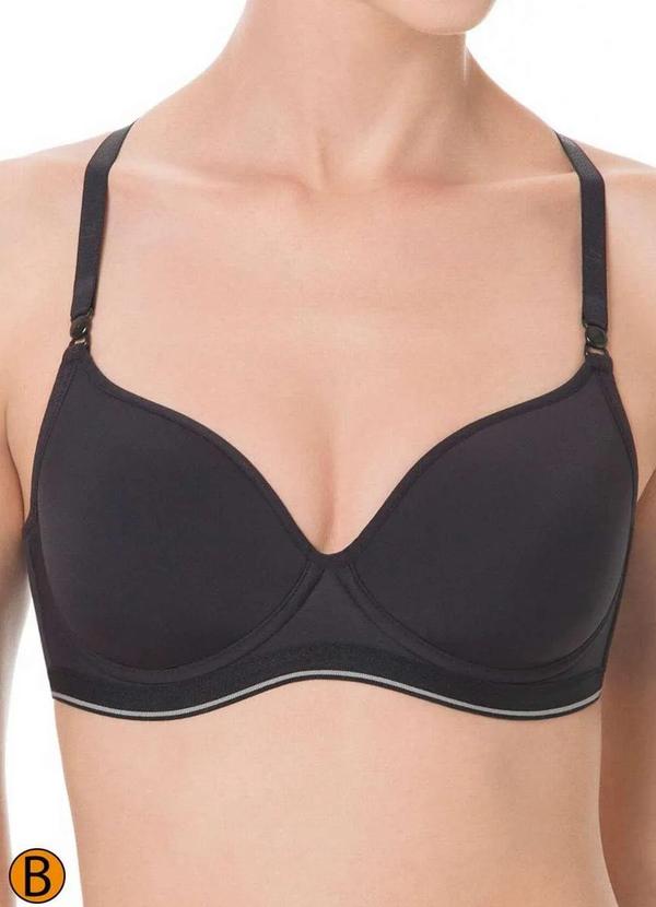 Liz - Sutiã com Aro e Bojo Liz 51818 Taça B 71-Preto