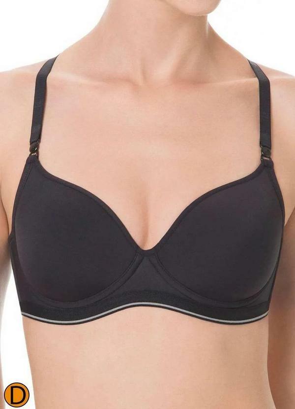 Liz - Sutiã com Aro e Bojo Liz 51818 Taça D 71-Preto