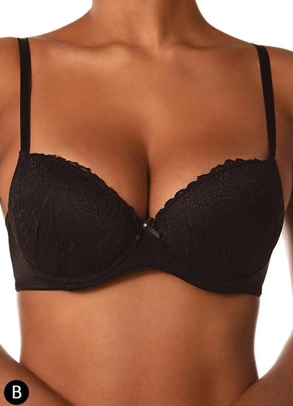 Demillus - Sutiã com Aro e Bojo Nova Gemma Demillus 67249 Taça B 27-Preto