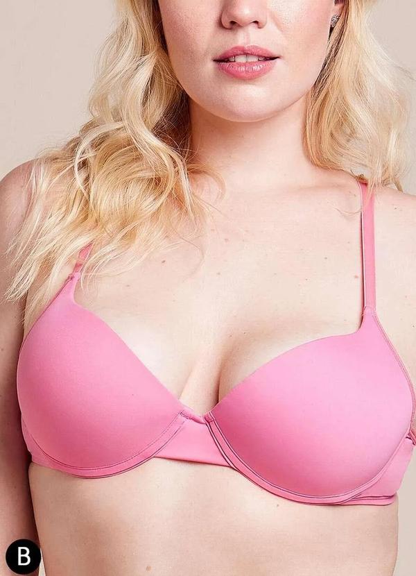 Bonjour - Sutiã com Aro e Bojo Push Up Bonjour B2560 Taça B Rav-Rosa-Vivo
