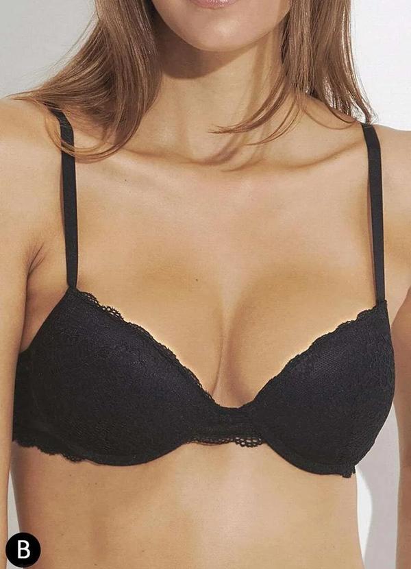 Bonjour - Sutiã com Aro e Bojo Push Up Bonjour B2590 Pto-Preto