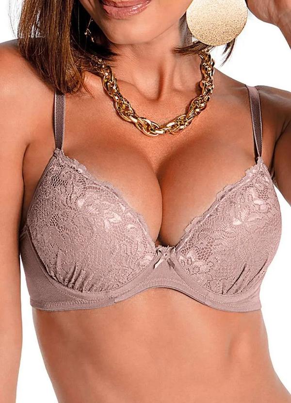 Demillus - Sutiã com Aro e Bojo Push Up Demillus 69003 11-Lilas-Mistico