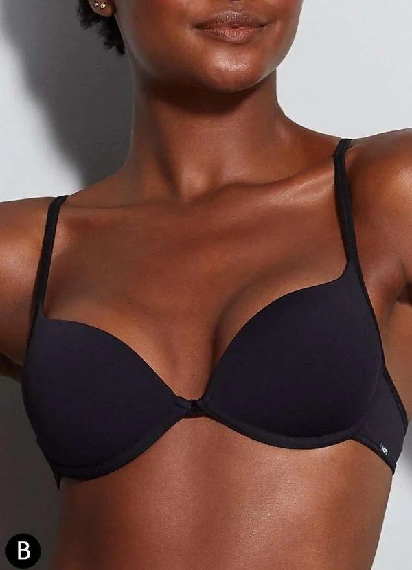 Hope - Sutiã com Aro e Bojo Push Up Hope 2384 Taça B Pt0-Preto