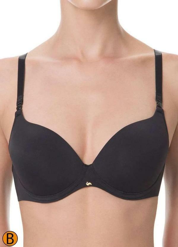 Liz - Sutiã com Aro e Bojo Push Up Liz 51805 Taça B 71-Preto