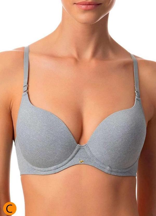 Liz - Sutiã com Aro e Bojo Push Up Liz 51805 Taça C 212-Washed-Prata