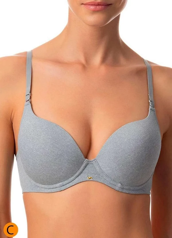 Liz - Sutiã com Aro e Bojo Push Up Liz 51805 Taça C 212-Washed-Prata