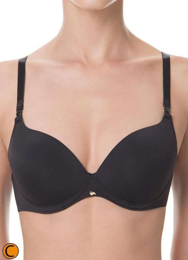 Liz - Sutiã com Aro e Bojo Push Up Liz 51805 Taça C 71-Preto