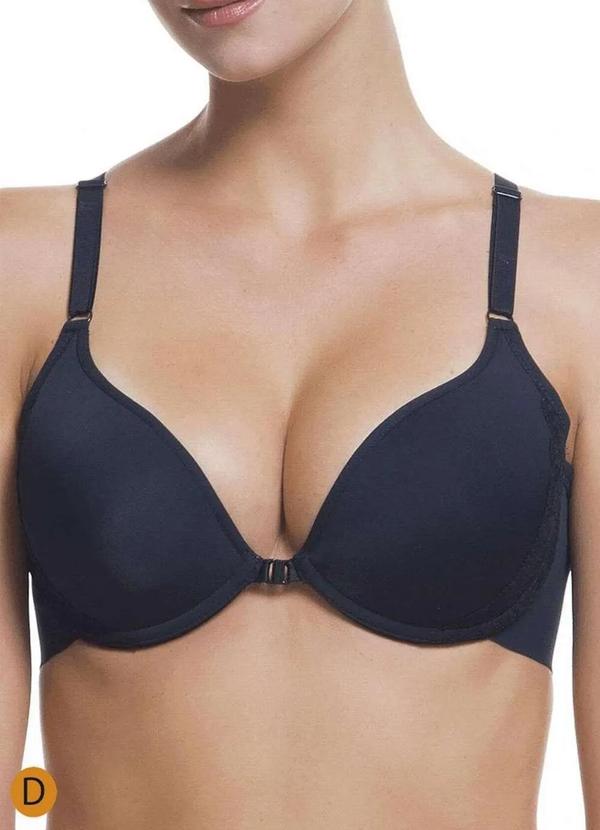 Liz - Sutiã com Aro e Bojo Push Up Liz 51962 Taça D 71-Preto