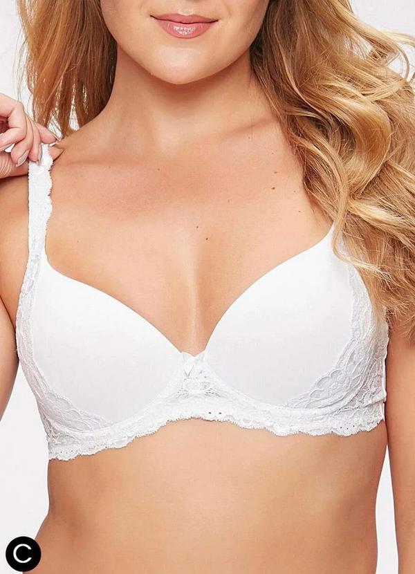 Triumph - Sutiã com Aro e Bojo Wp Triumph Classic Soft 24727 Taça C 220-Branco