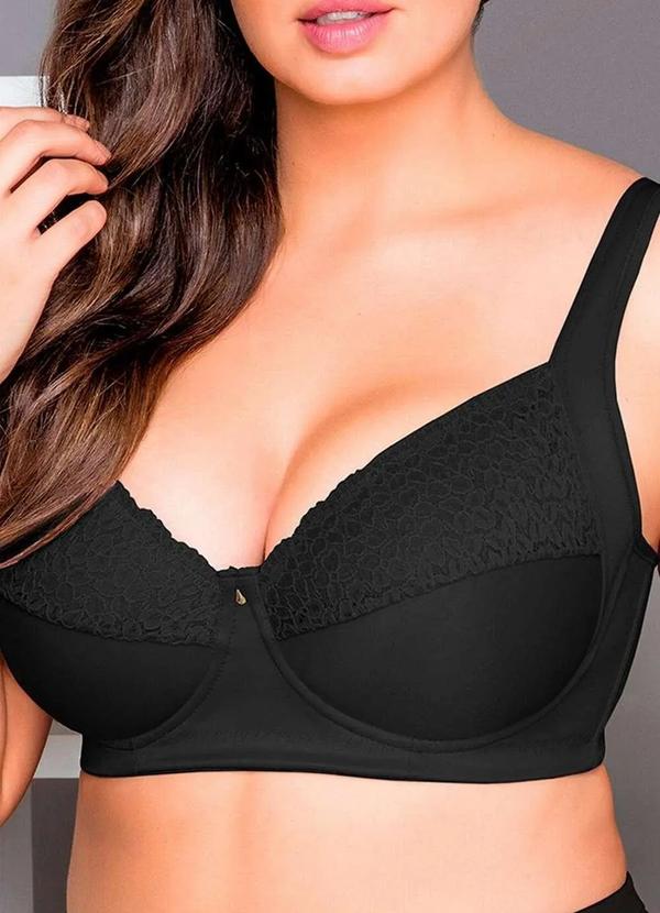 Dilady - Sutiã com Aro e sem Bojo Dilady 124132 Plus Size 012-Preto
