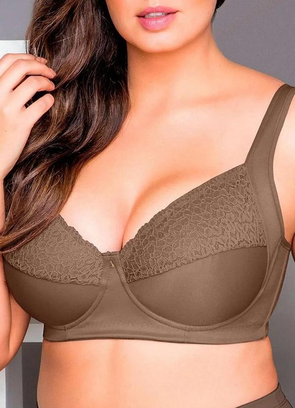 Dilady - Sutiã com Aro e sem Bojo Dilady 124132 Plus Size 316-Cacau
