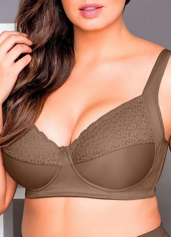 Dilady - Sutiã com Aro e sem Bojo Dilady 124132 Plus Size 316-Cacau
