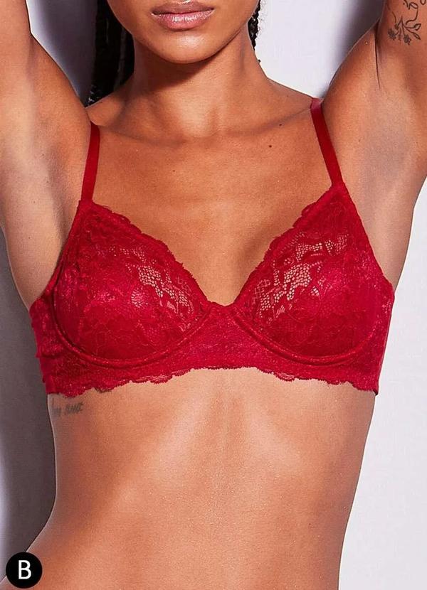 Hope - Sutiã com Aro e sem Bojo Hope L 24550 Taça B Vez-Vermelho-Zaire