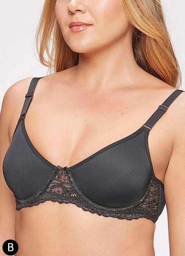 Triumph - Sutiã com Aro e sem Bojo W Triumph Brigitte 24785 Taça B 217-Preto 2