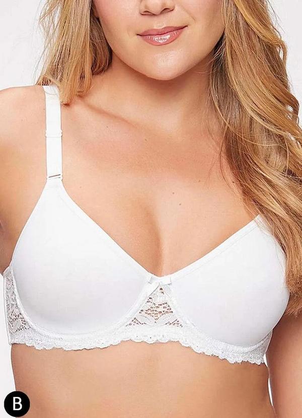 Triumph - Sutiã com Aro e sem Bojo W Triumph Brigitte 24785 Taça B 220-Branco