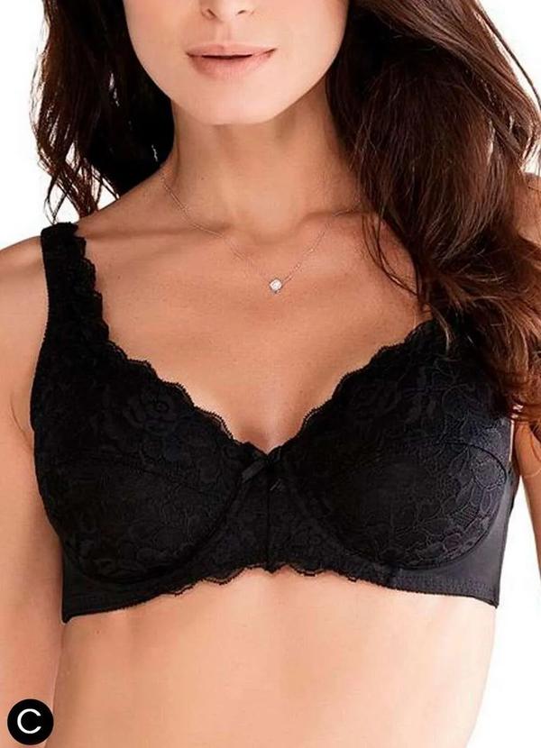 Triumph - Sutiã com Aro e sem Bojo W Triumph Classic Soft 24341 Taça C 217-Preto