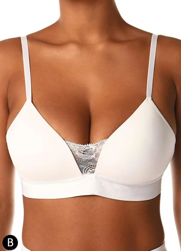 Demillus - Sutiã sem Aro com Bojo Aubade Demillus 63498 Taça B 14-20-Branco