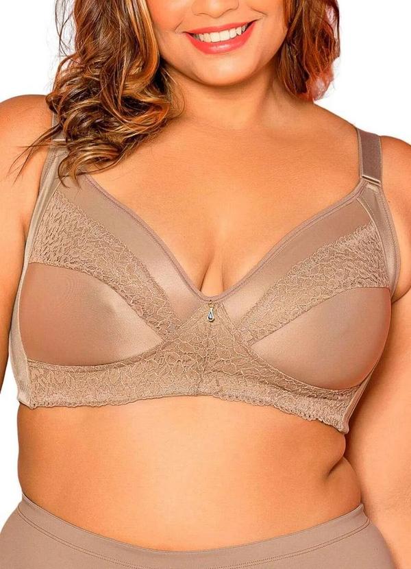 Dilady - Sutiã sem Aro e sem Bojo Dilady 124131 Plus Size 316-Cacau