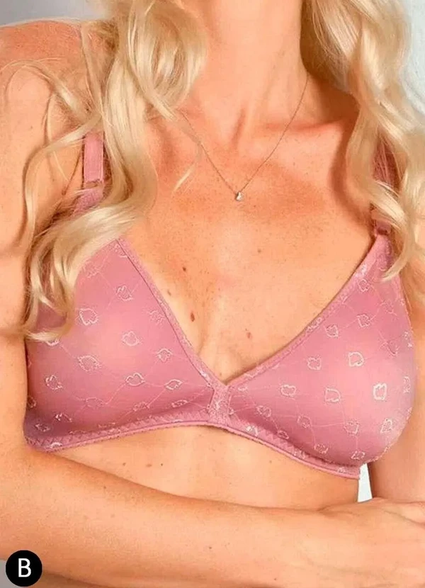 Duloren - Sutiã sem Aro e sem Bojo Duloren 121732 Taça B 33-Rose-Passé