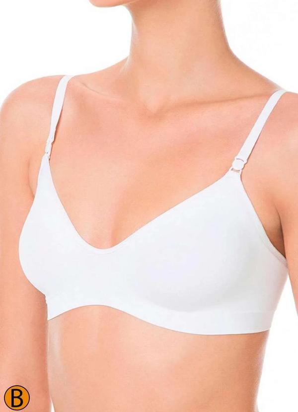 Liz - Sutiã sem Aro e sem Bojo Liz 71710 Taça B 09-Branco 2