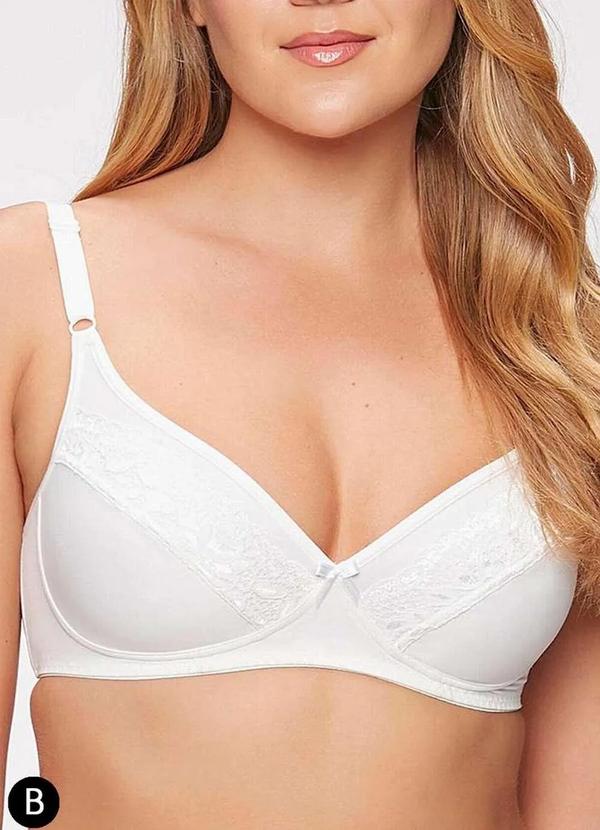 Triumph - Sutiã sem Aro e sem Bojo N Triumph Brigitte 24787 Taça B 220-Branco