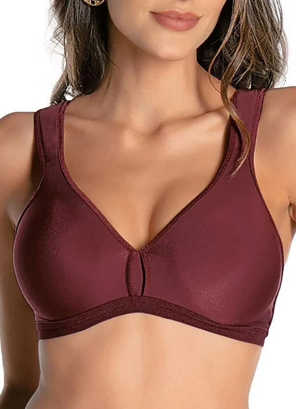 Demillus - Sutiã sem Aro e sem Bojo Olimpo Conforto Demillus 61004 50-Vinho-Barolo