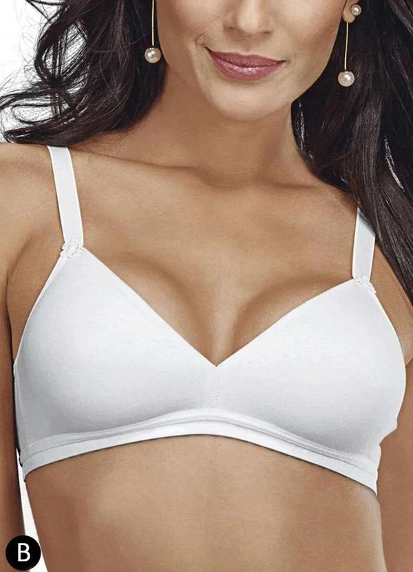 Demillus - Sutiã sem Aro e sem Bojo Secret Cotton Demillus 61052 Taça B 20-Branco