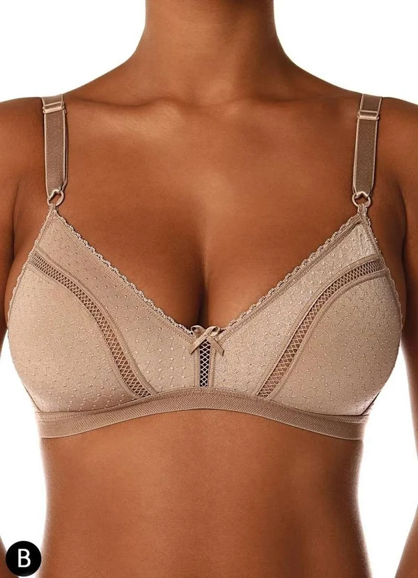 Demillus - Sutiã Sustentação Bibelô Demillus 61486/78486 Taça B 55-Bege-Rosado