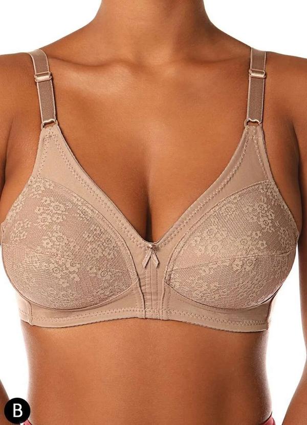 Demillus - Sutiã Sustentação Colonial Demillus 61383/78383 Taça B 55-Bege-Rosado