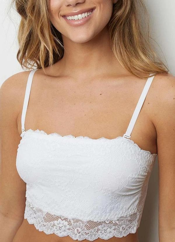 Darling - Top Rendado sem Aro e sem Bojo Darling 314.99 Bco-Branco