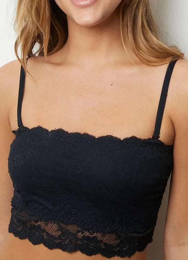 Darling - Top Rendado sem Aro e sem Bojo Darling 314.99 Pre-Preto