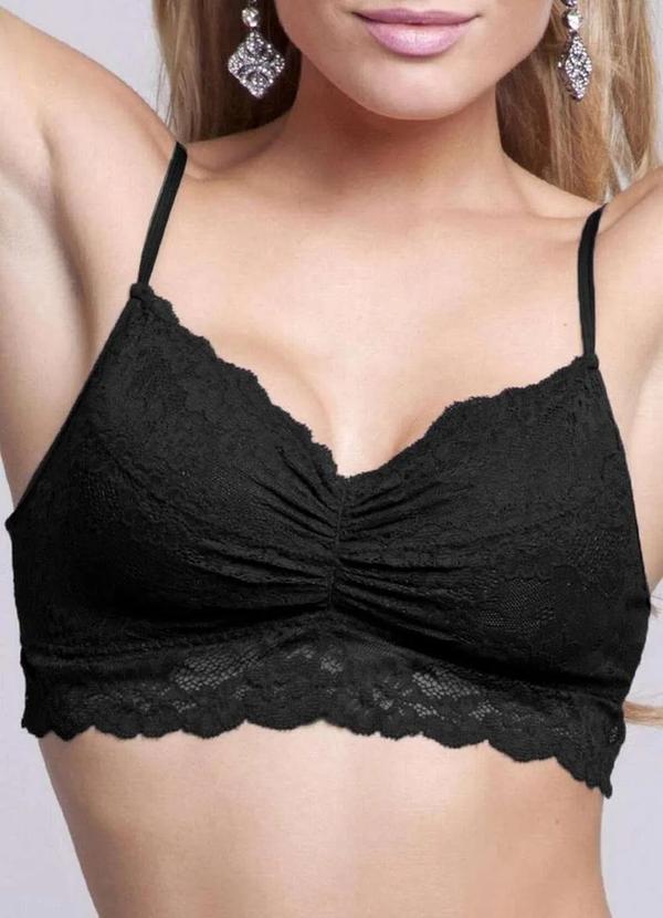 Darling - Top sem Aro e sem Bojo Darling 314.84 Pre-Preto-Liso