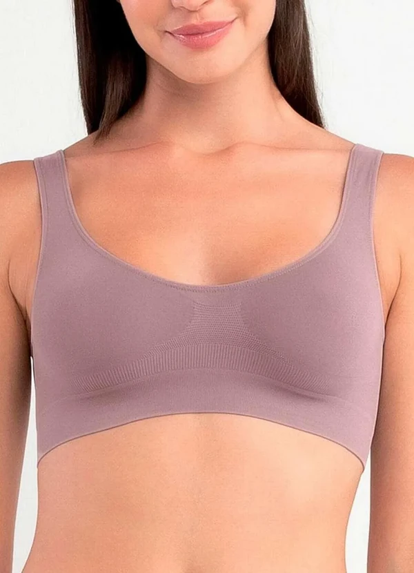 She - Top sem Aro e sem Bojo She 750.02 Ro03-Rosa-Queimado